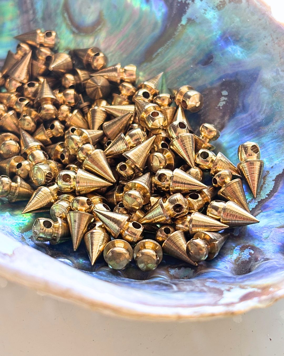 12x7mm Brass Spike Beads – 10g