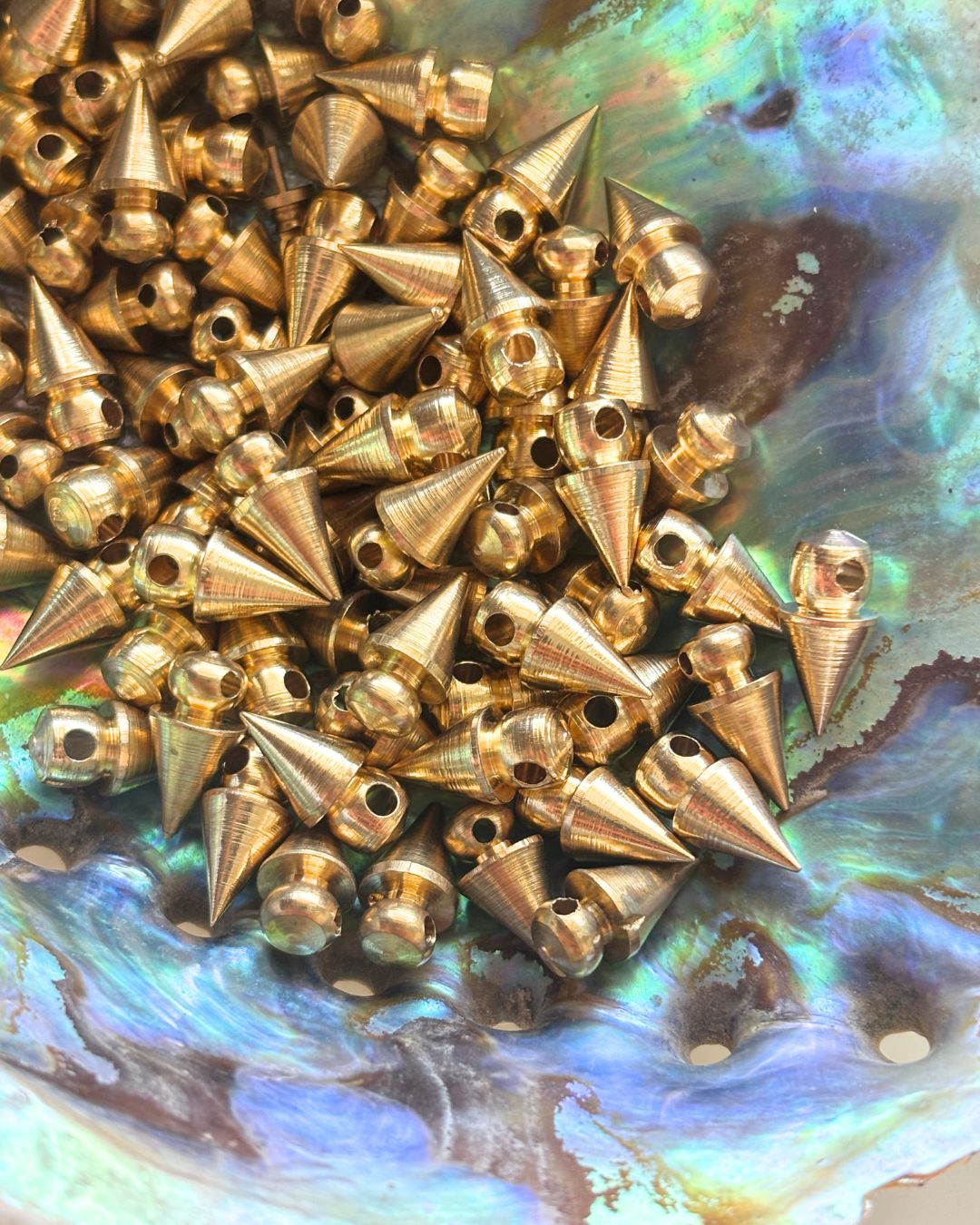 12x7mm Brass Spike Beads – 10g - Image 5