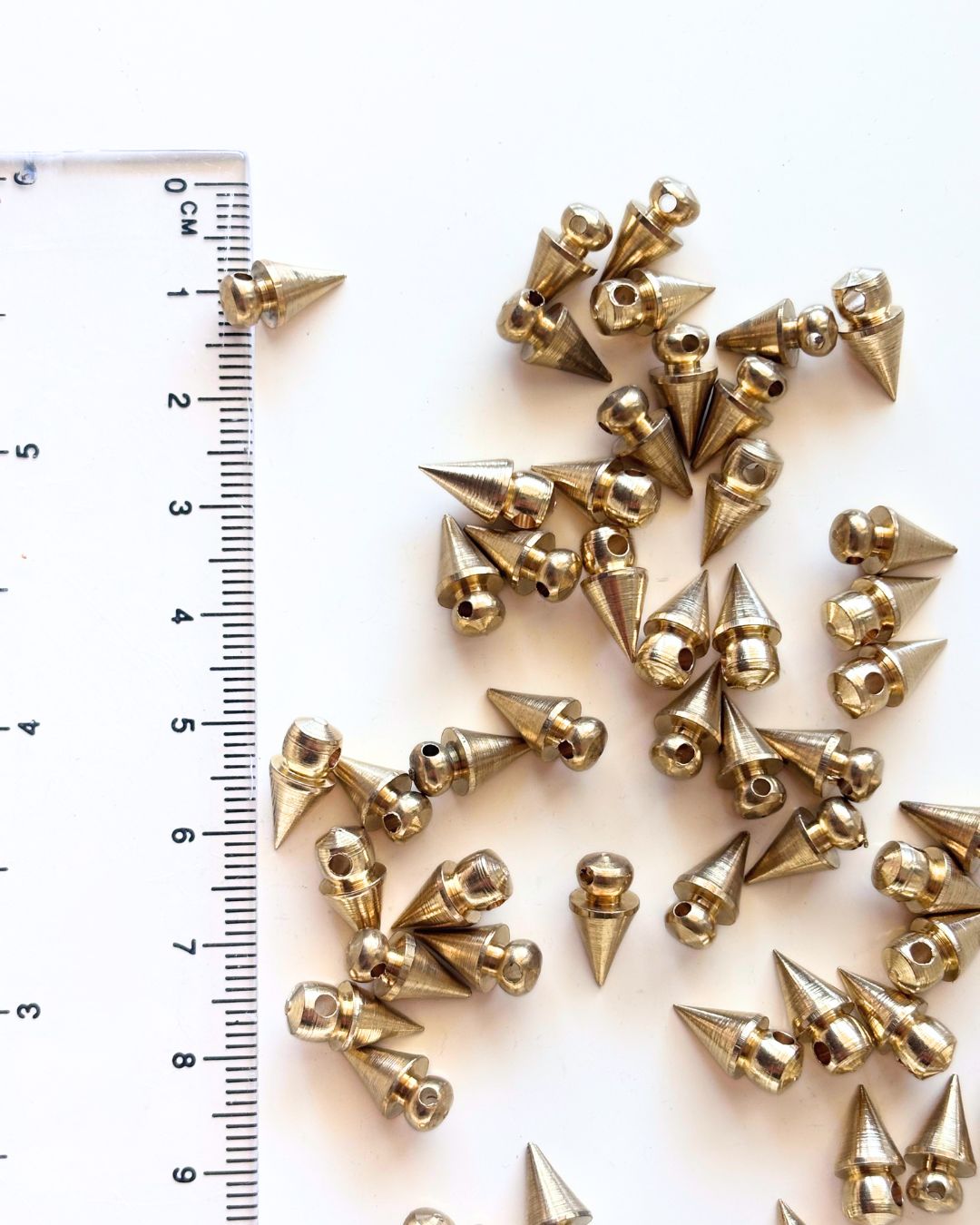 12x7mm Brass Spike Beads – 10g - Image 2