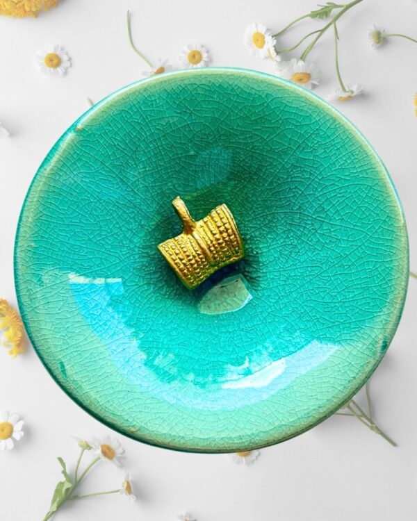 Textured Drum Brass Pendant – Single Piece