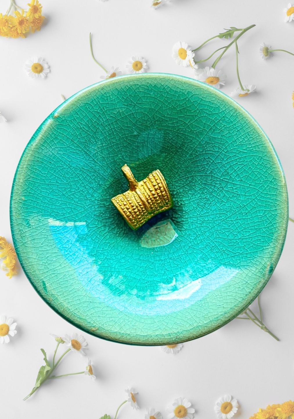 Textured Drum Brass Pendant – Single Piece