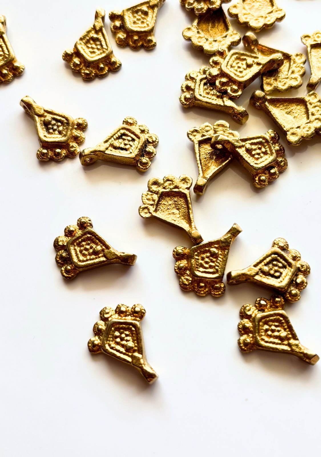 Diamond Dotted Brass Charms – Pack of 5 Pieces - Image 5
