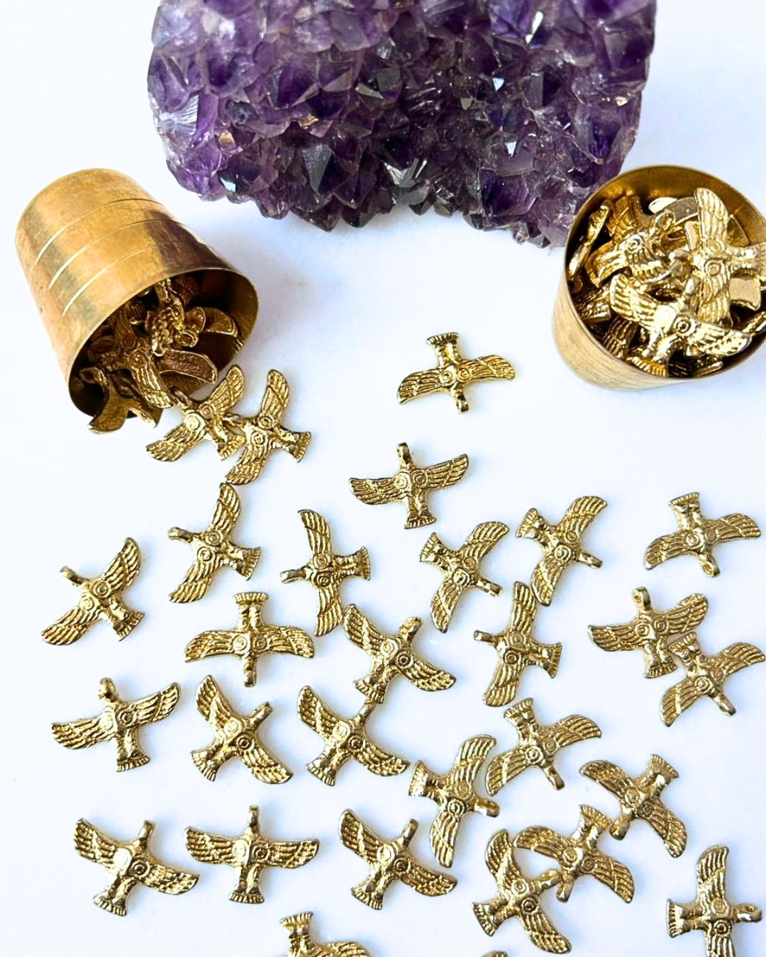 Winged Bird Brass Charms – Pack of 5 Pieces - Image 2