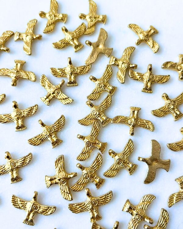Winged Bird Brass Charms – Pack of 5 Pieces