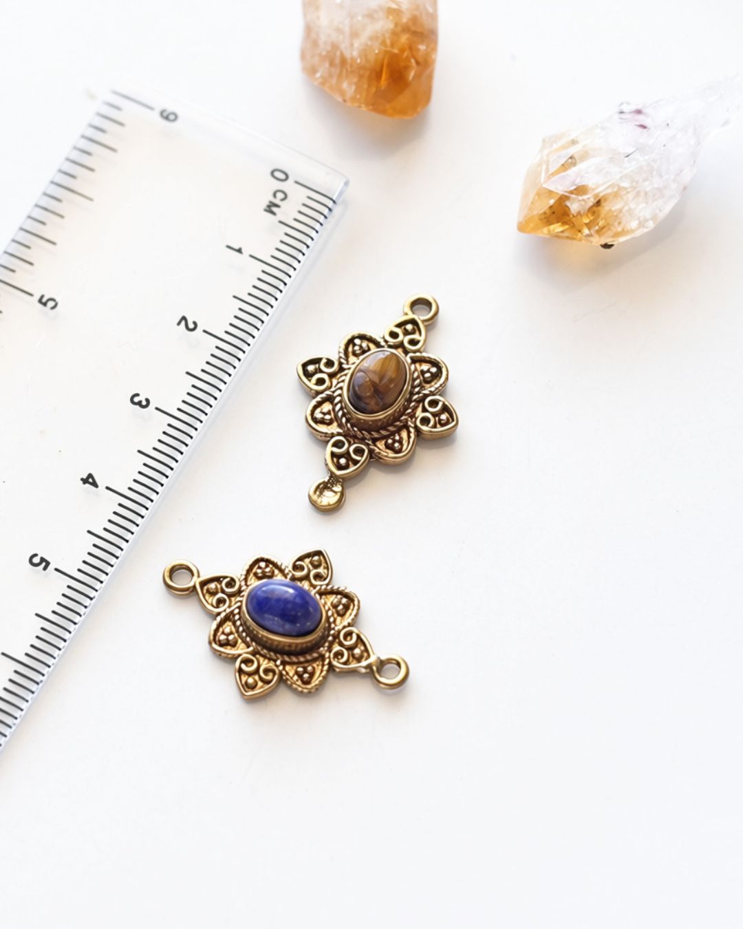 Floral Brass Connector with Stone – Assorted - Image 6