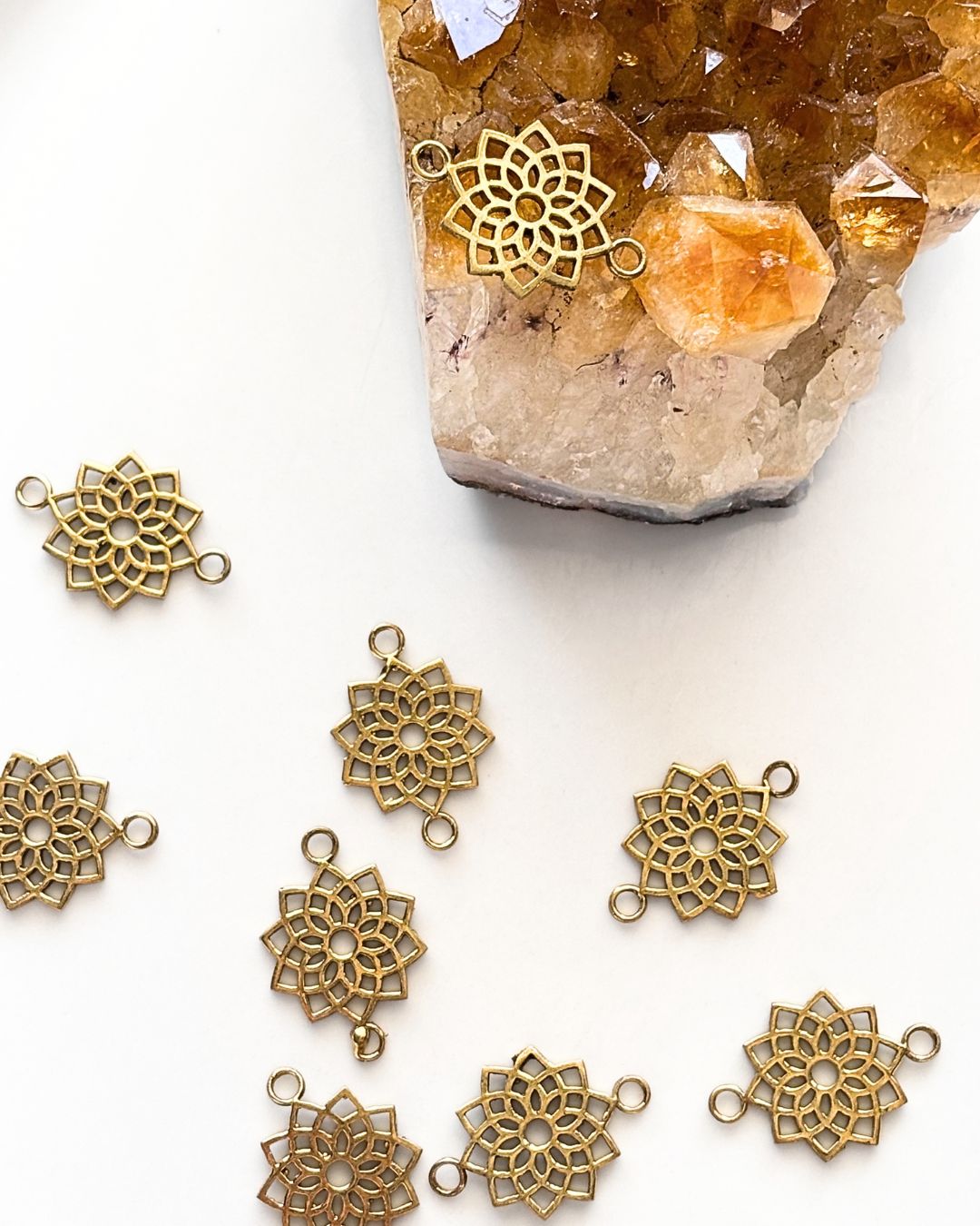 Floral Mandala Brass Connector - Image 3