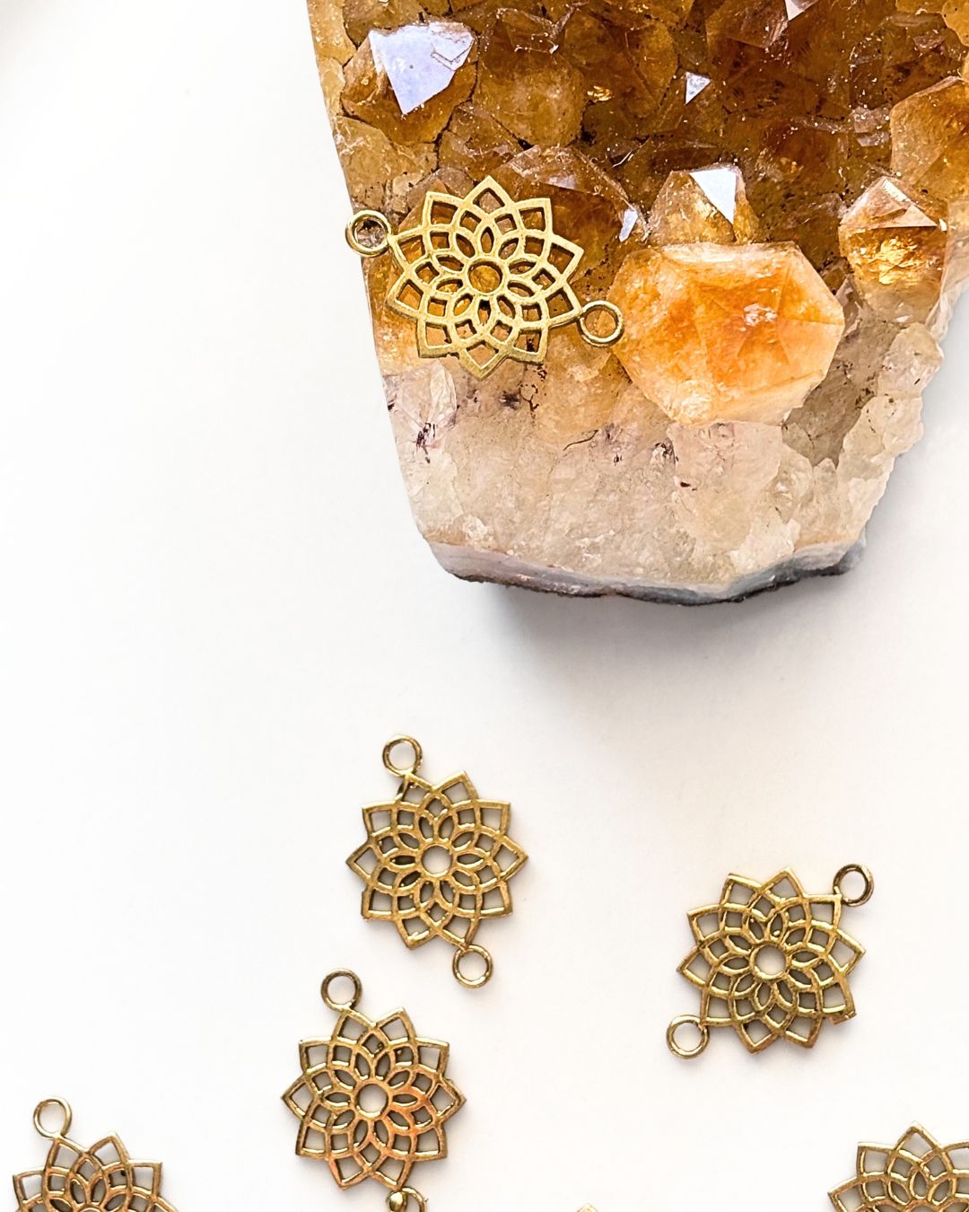 Floral Mandala Brass Connector - Image 4