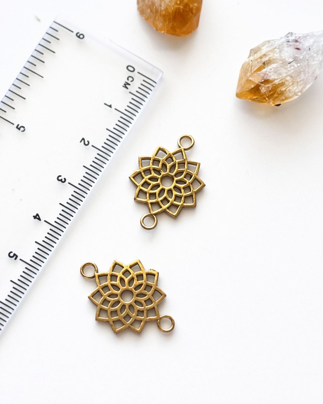 Floral Mandala Brass Connector - Image 2