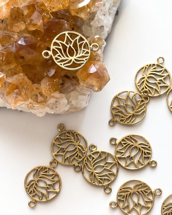 Lotus Flower Brass Connector