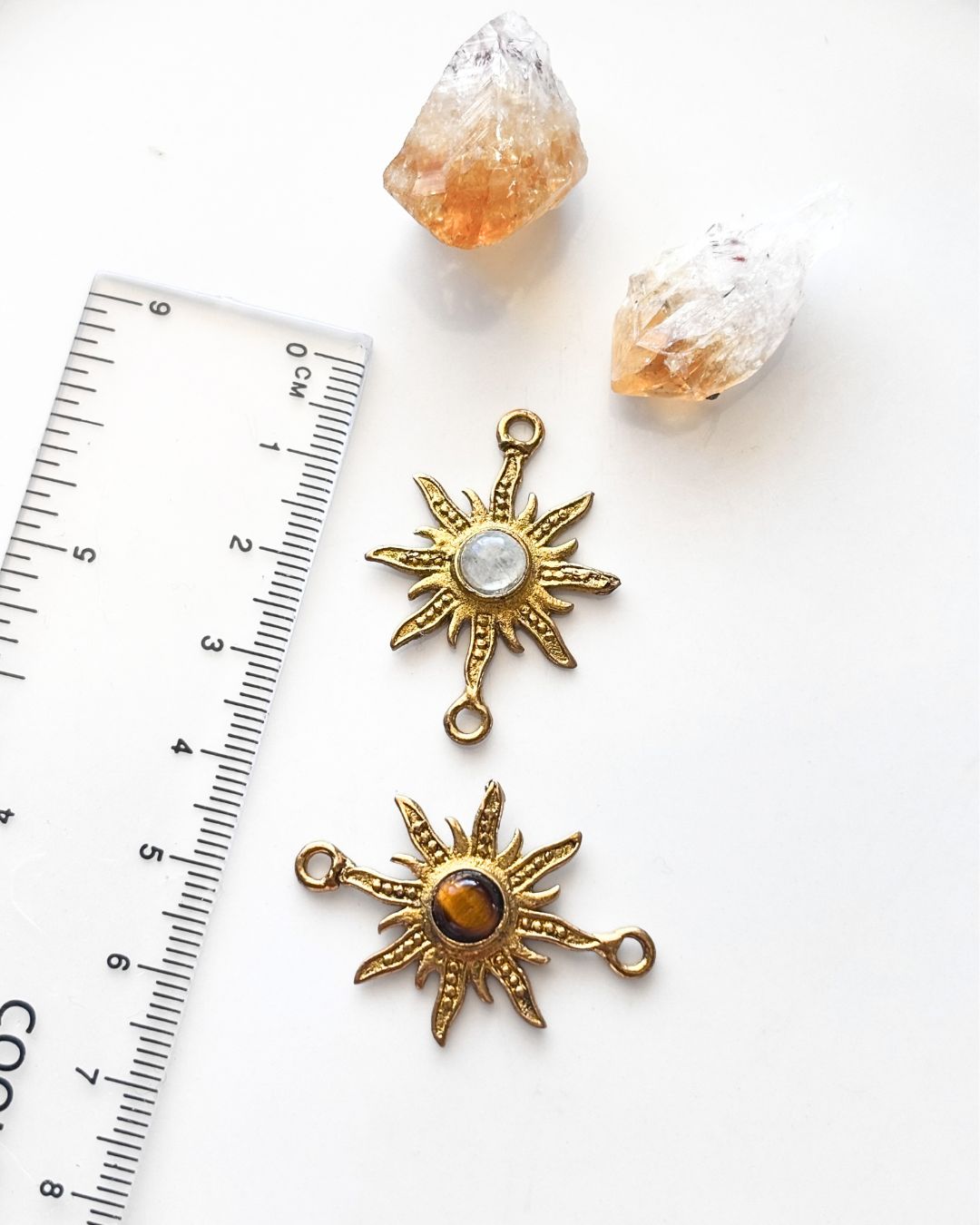 Sun Mandala Brass Connector with Stone – Assorted - Image 4