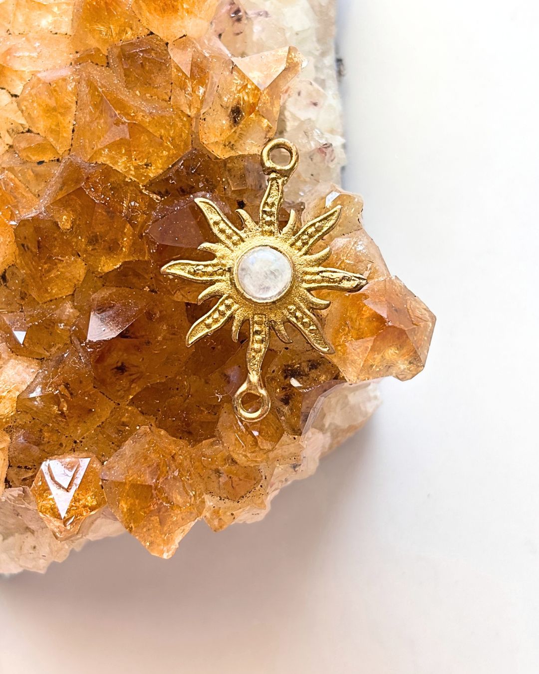 Sun Mandala Brass Connector with Stone – Assorted - Image 3