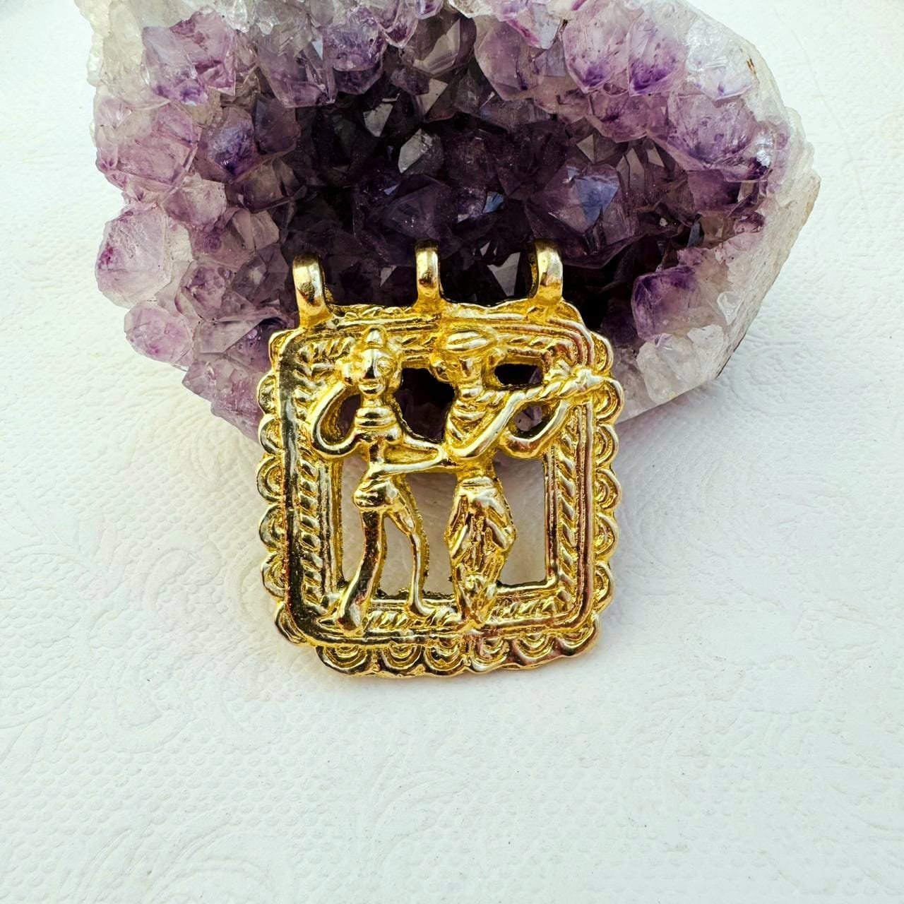 Egyptian Figure Brass Pendant - Image 5