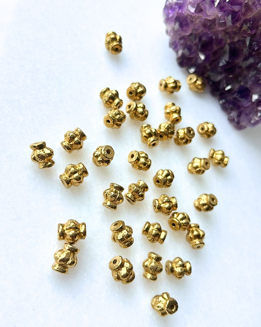 Rounded Barrel Brass Charms – 3 Pieces - Image 2