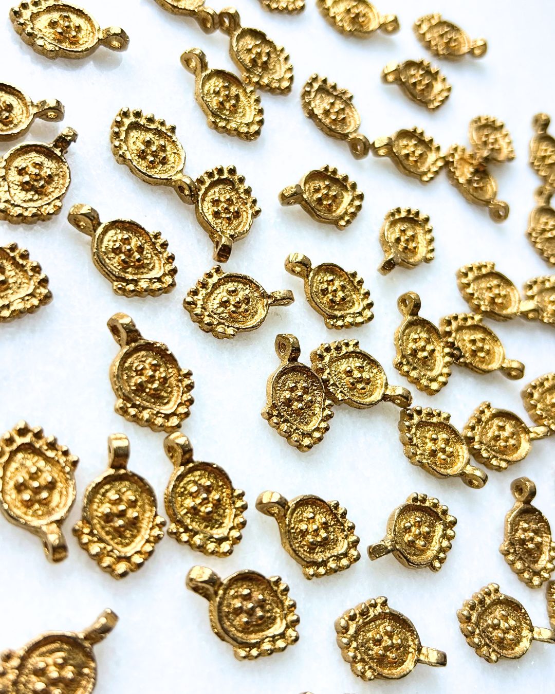Ornate Oval Brass Charms – Pack of 5 Pieces