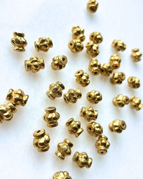 Rounded Barrel Brass Charms – 3 Pieces