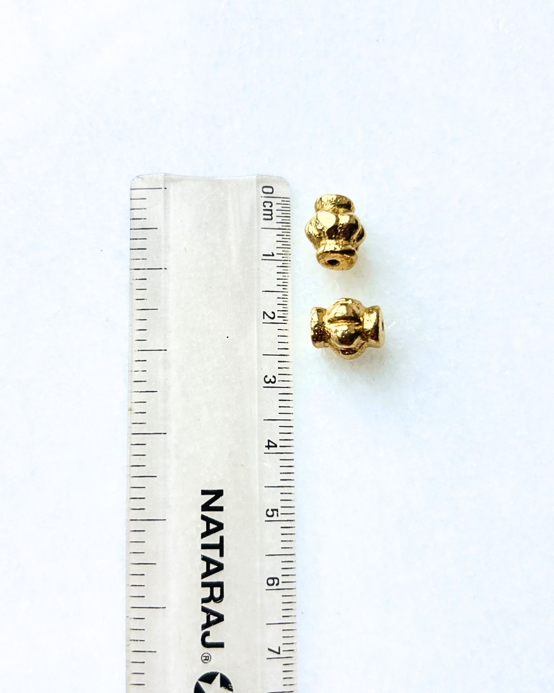 Rounded Barrel Brass Charms – 3 Pieces - Image 3