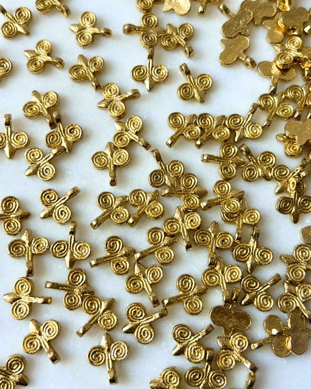 Spiral Motif Brass Charms – Pack of 10 Pieces