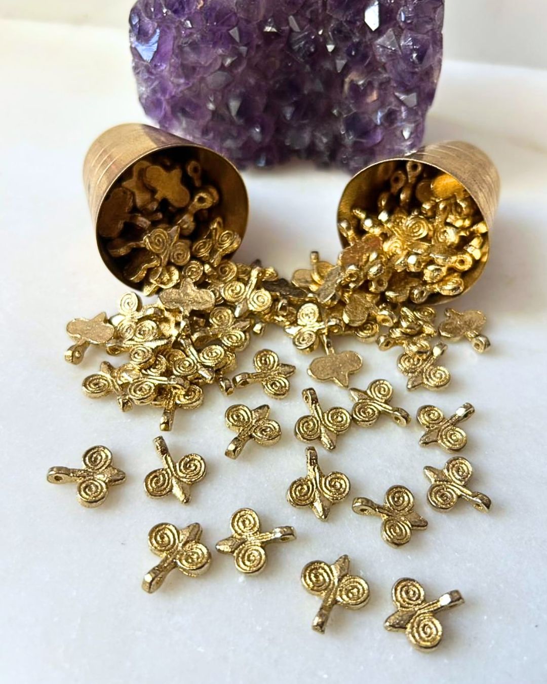 Spiral Motif Brass Charms – Pack of 10 Pieces - Image 2