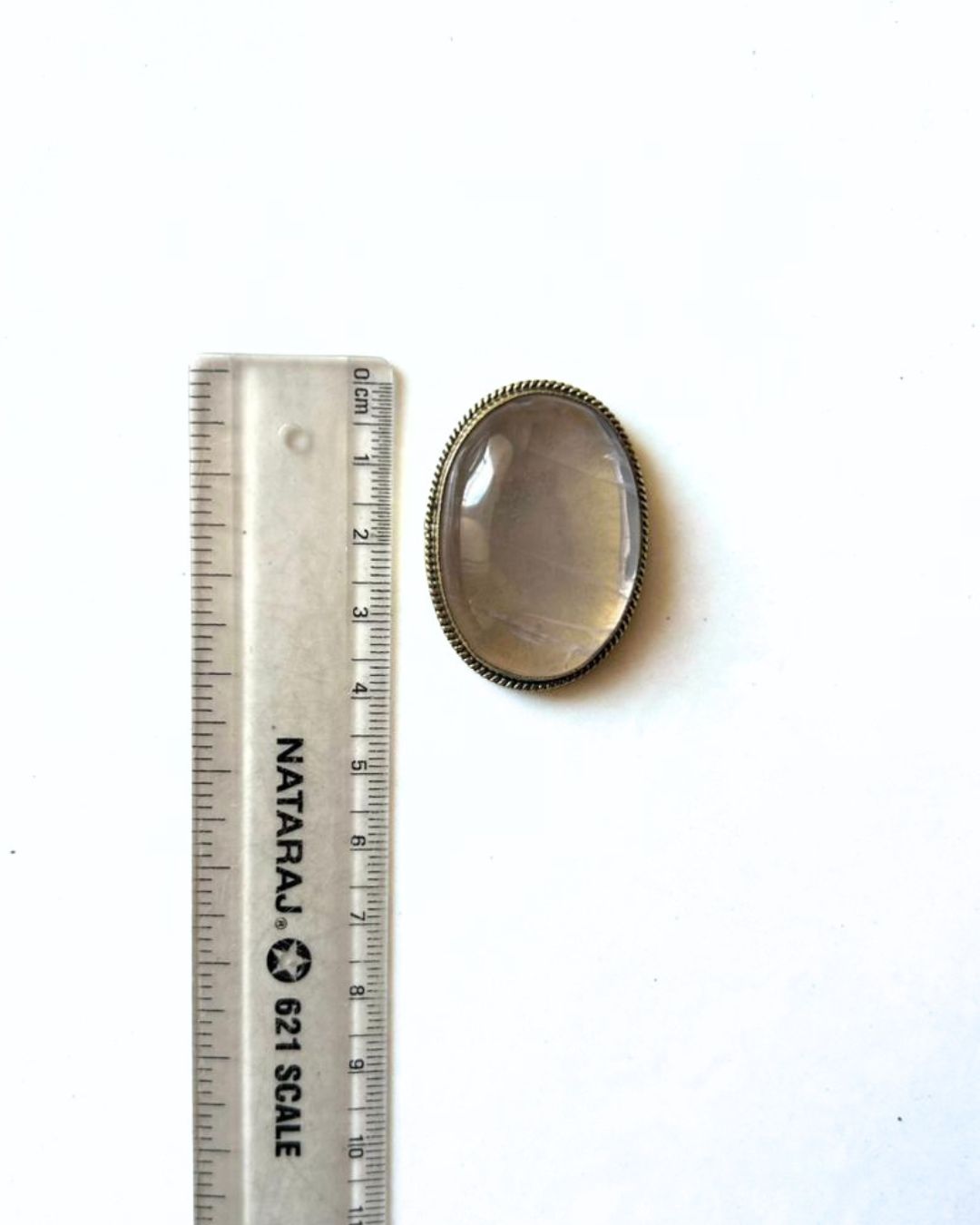 39mm Rose Quartz Grooved Stone - Image 2