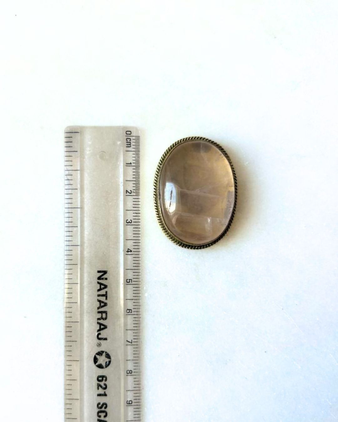 38mm Rose Quartz Grooved Stone - Image 2