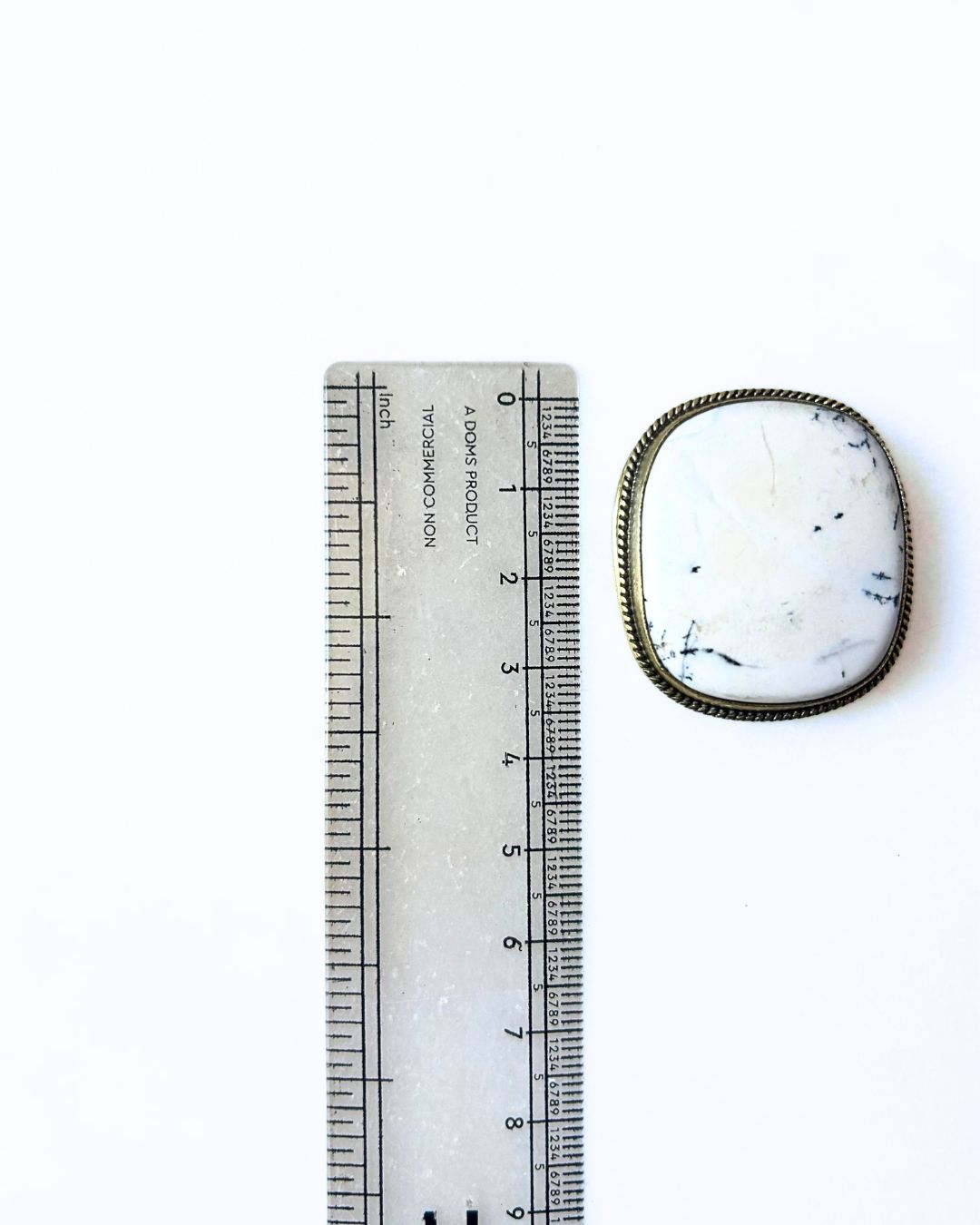36mm Dendritic Opal Grooved Stone - Image 2