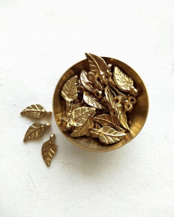 Leaves Brass Charms – Pack of 10 Pieces