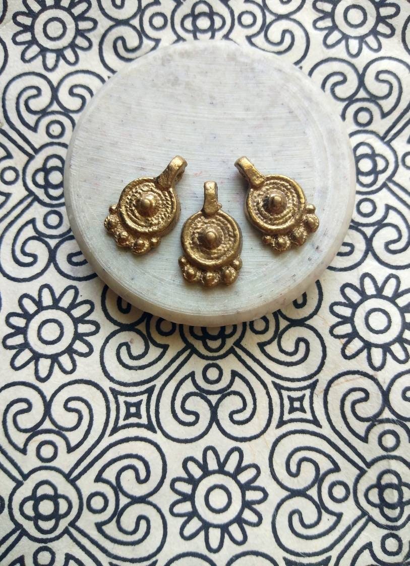 Indian Brass Charms for Jewelry Making – Pack of 5 Pieces