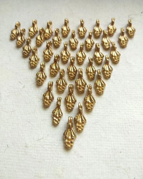Floral Drop Brass Charms – Pack of 10 Pieces