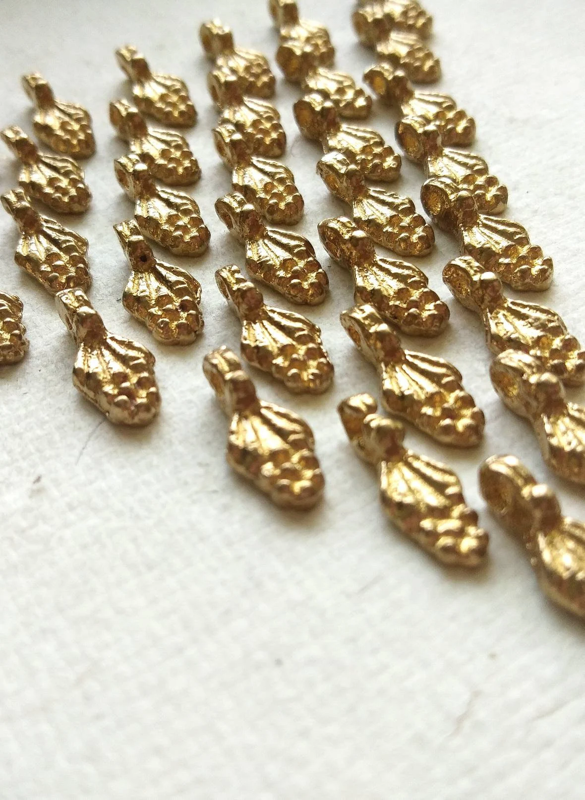 Floral Drop Brass Charms – Pack of 10 Pieces - Image 5