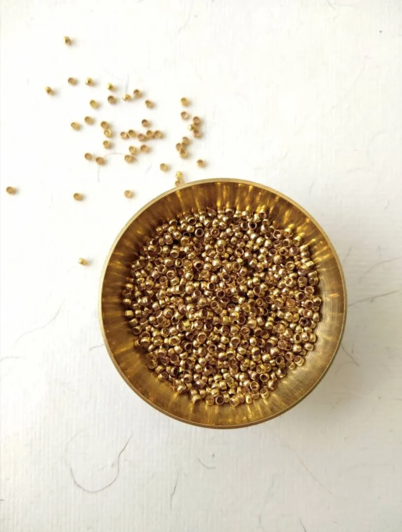 1mm Brass Stopper Beads 2g ≈ 200 Beads - Image 4