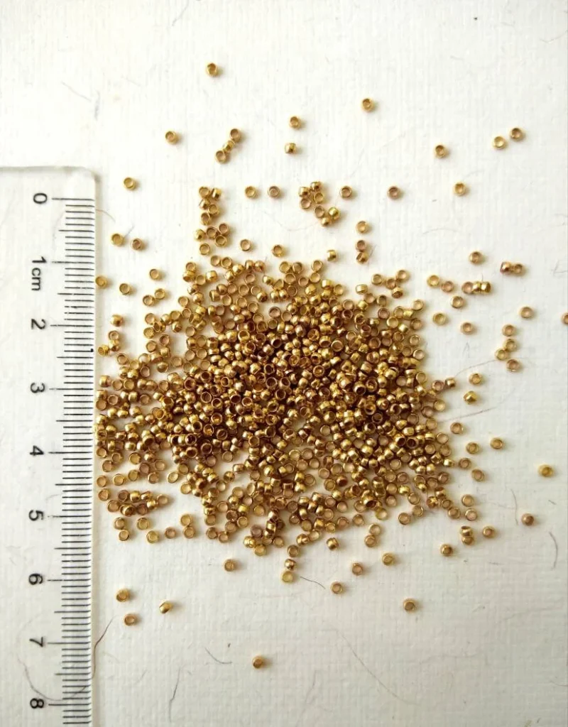 1mm Brass Stopper Beads 2g ≈ 200 Beads - Image 2
