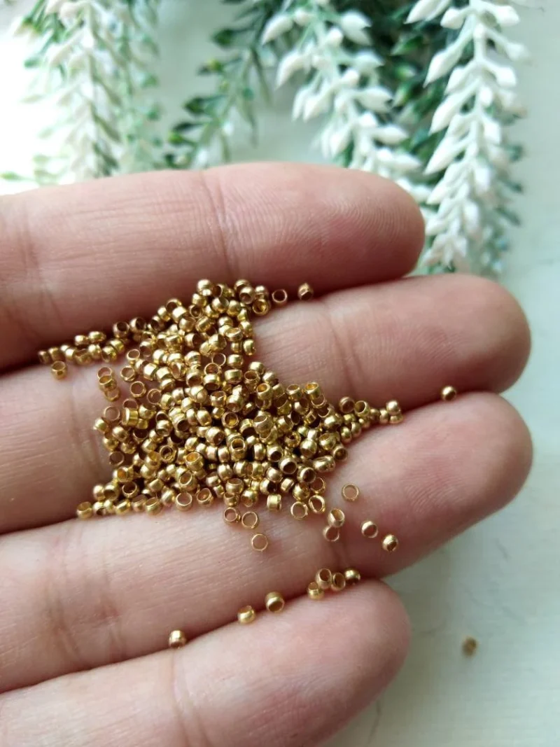1mm Brass Stopper Beads 2g ≈ 200 Beads - Image 3