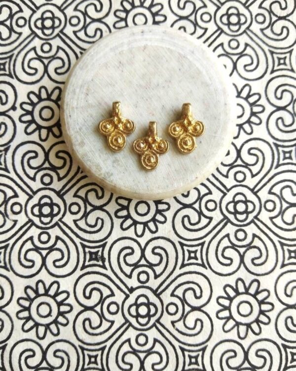 Triple Spiral Brass Charms – Pack of 10 Pieces