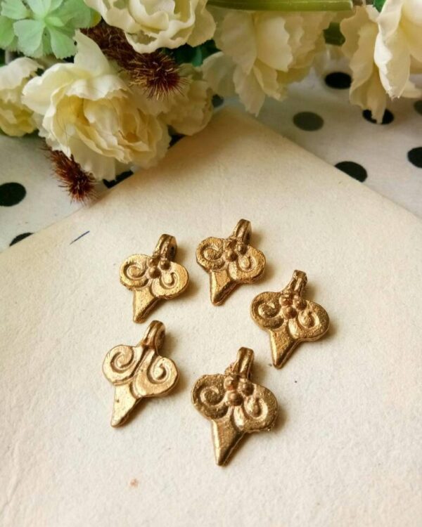 Spiral Ram Horn Brass Charms – Pack of 5 Pieces