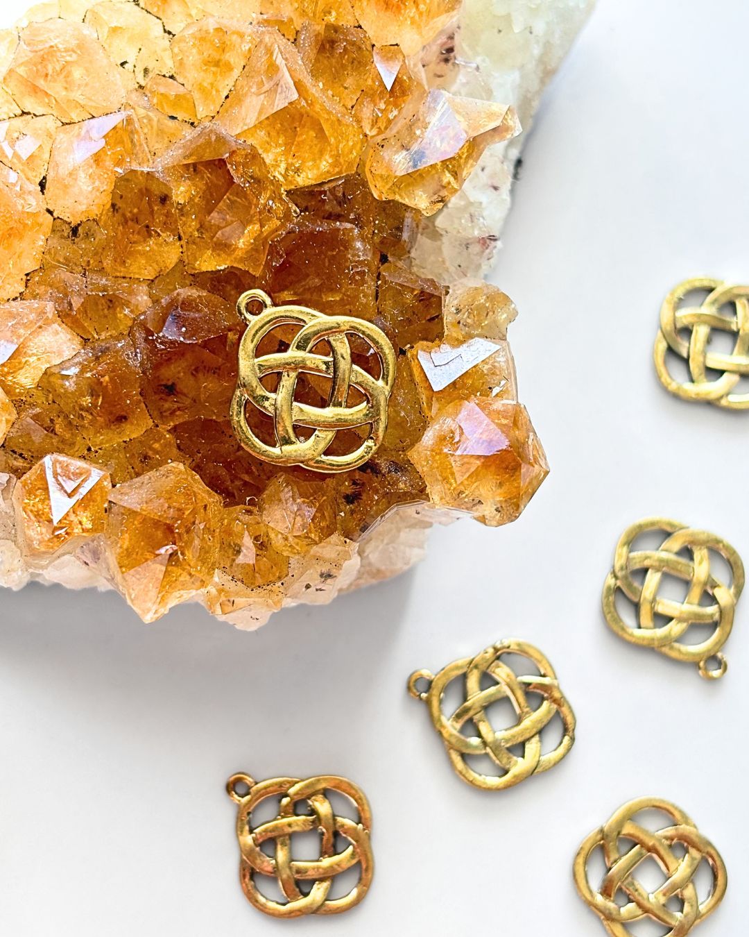 Celtic Knot Brass Charm Pendant - Image 3