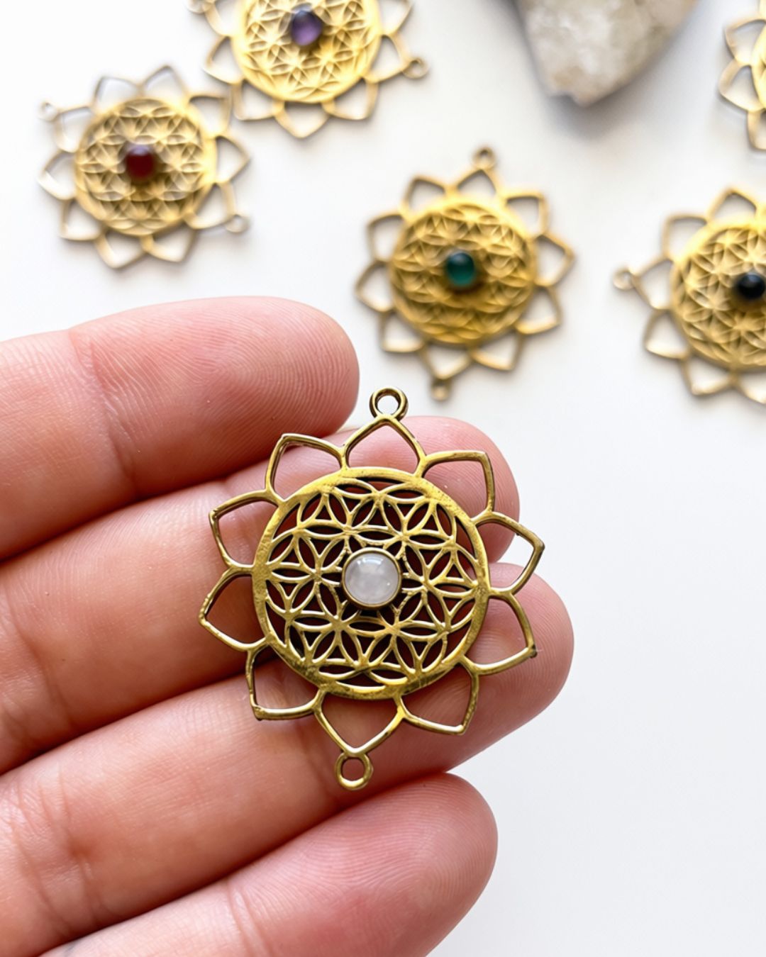 Large Mandala Brass Connector - Image 3
