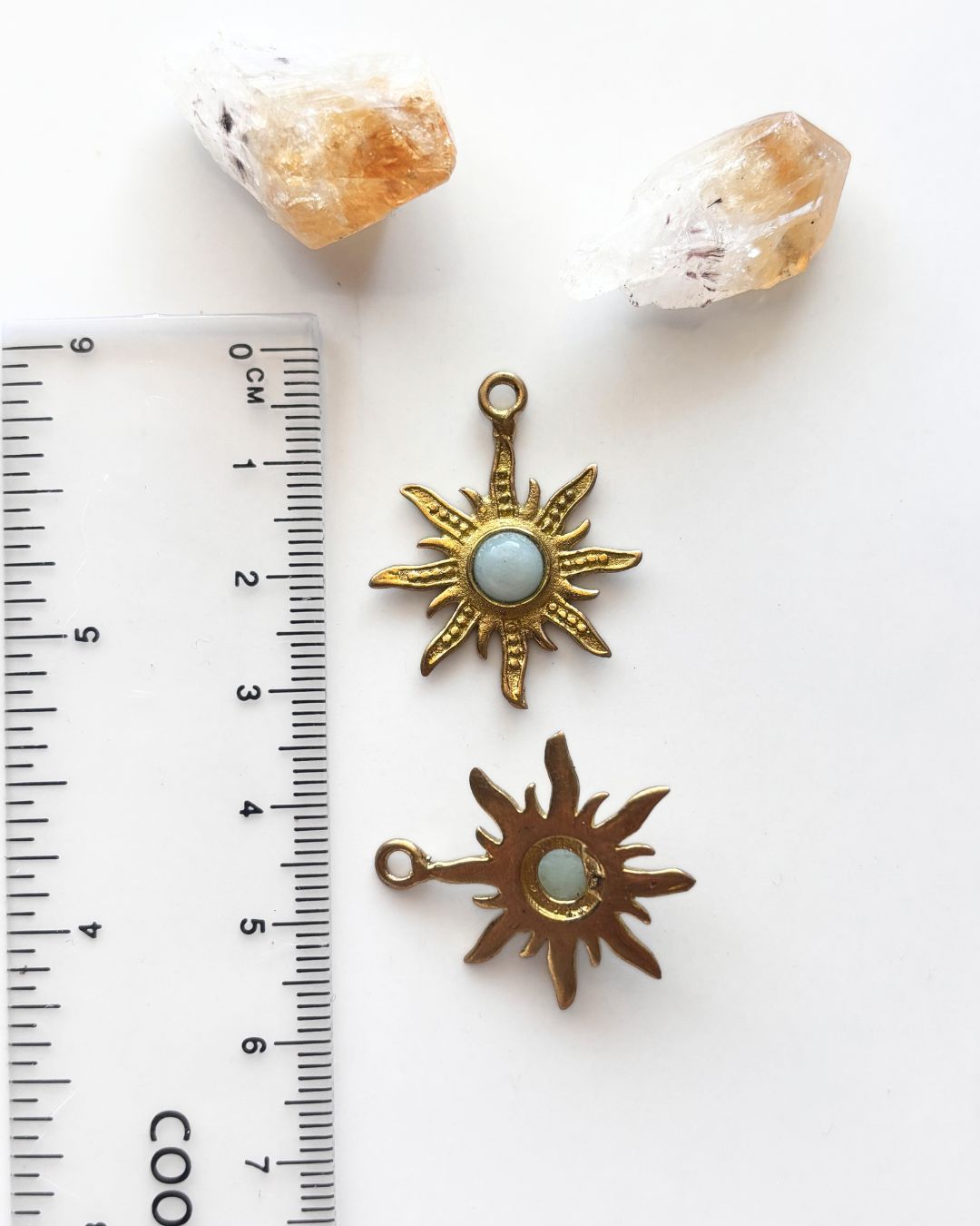 Sunburst Brass Connector/Pendant with Amazonite - Image 3