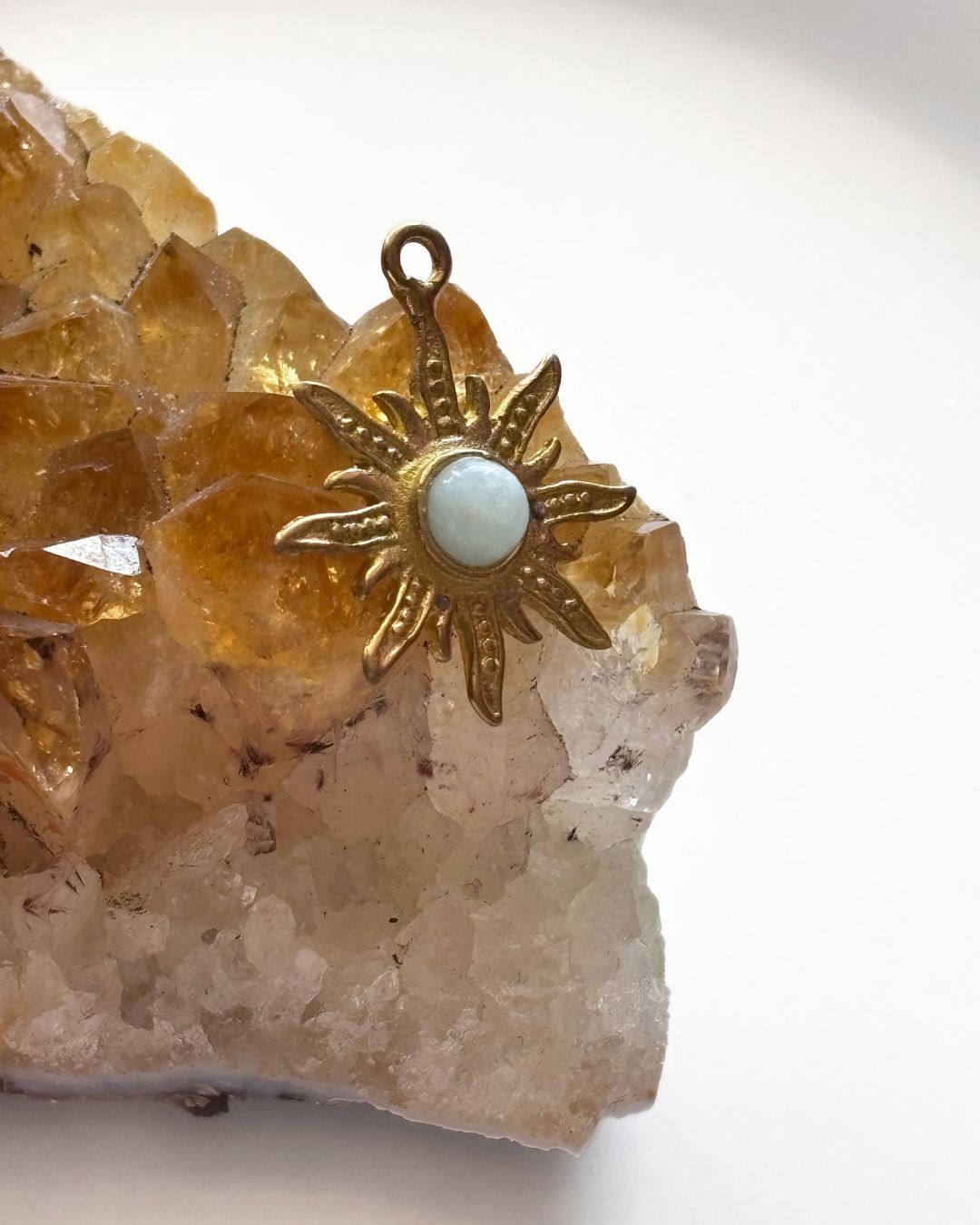 Sunburst Brass Connector/Pendant with Amazonite - Image 4