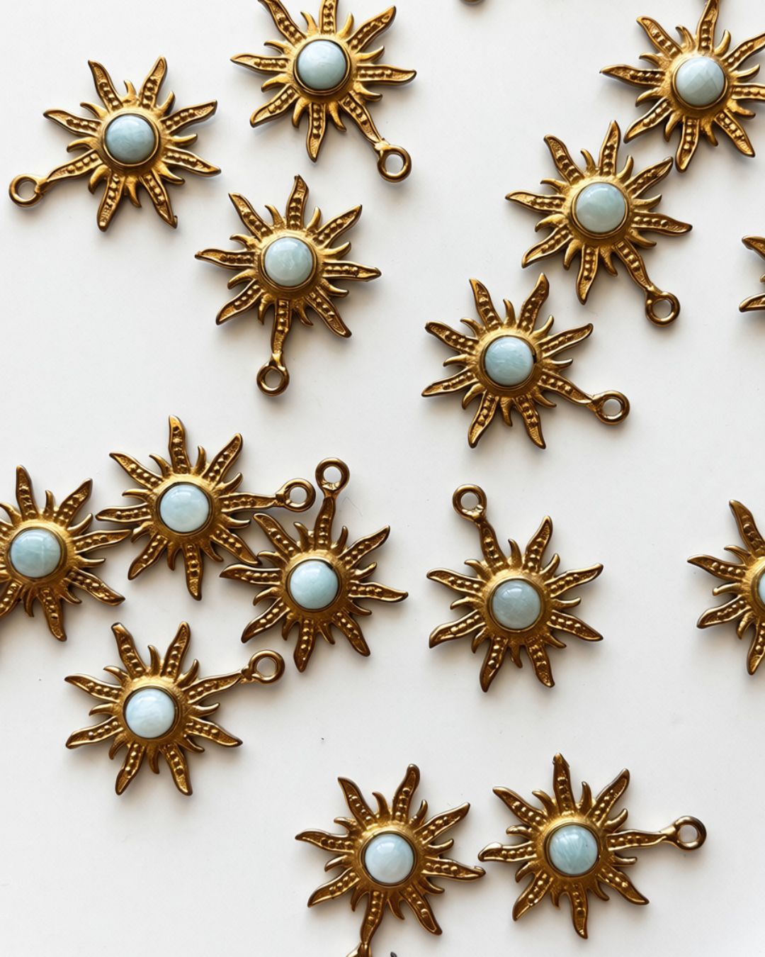 Sunburst Brass Connector/Pendant with Amazonite - Image 2