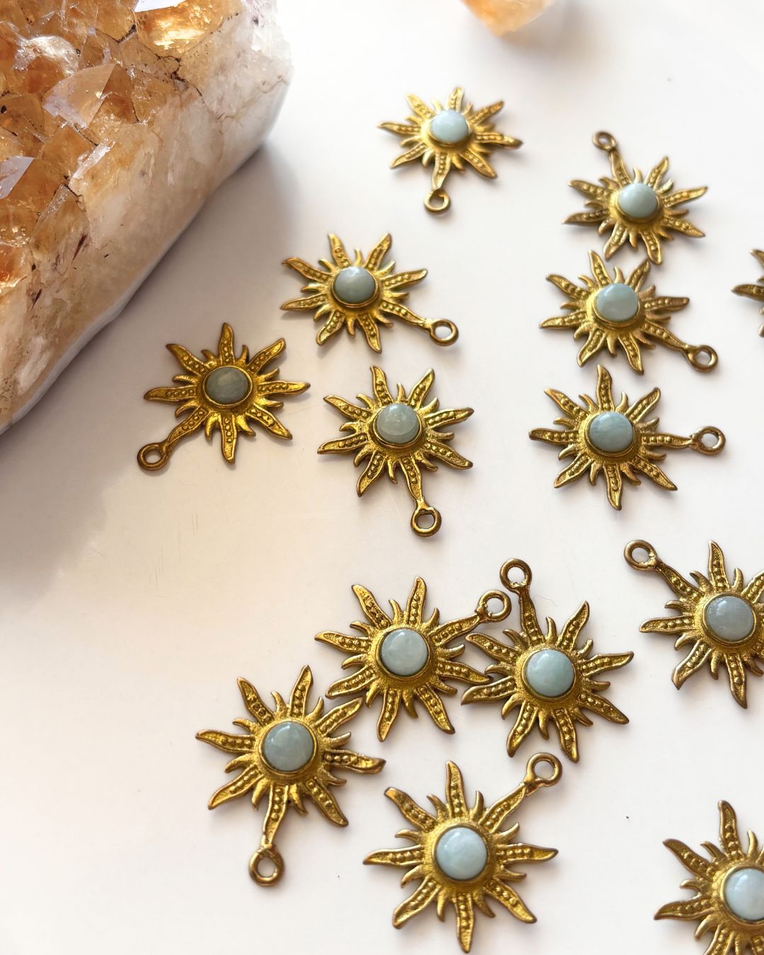 Sunburst Brass Connector/Pendant with Amazonite - Image 5
