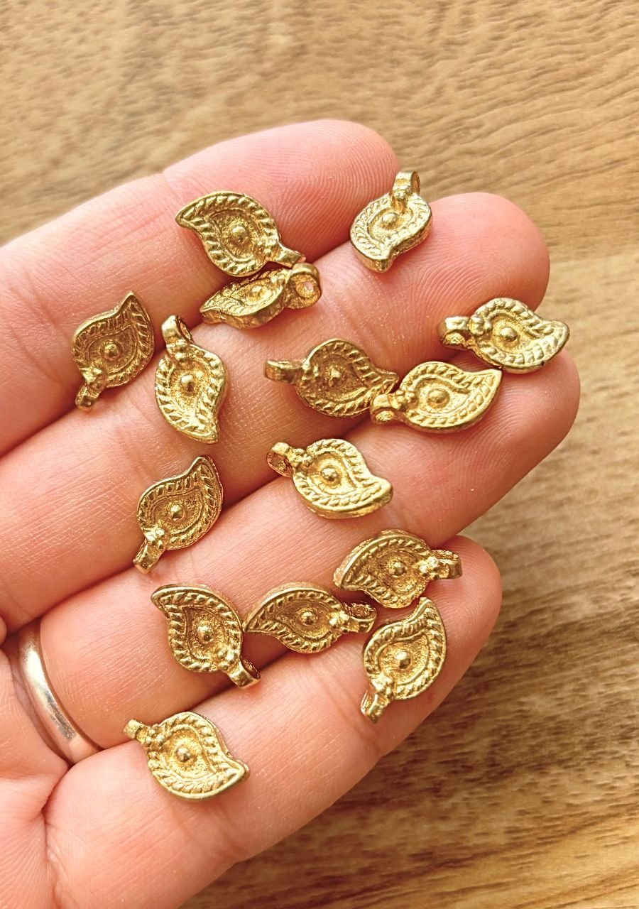 Paisley Eye Brass Charms – Pack of 10 Pieces - Image 5