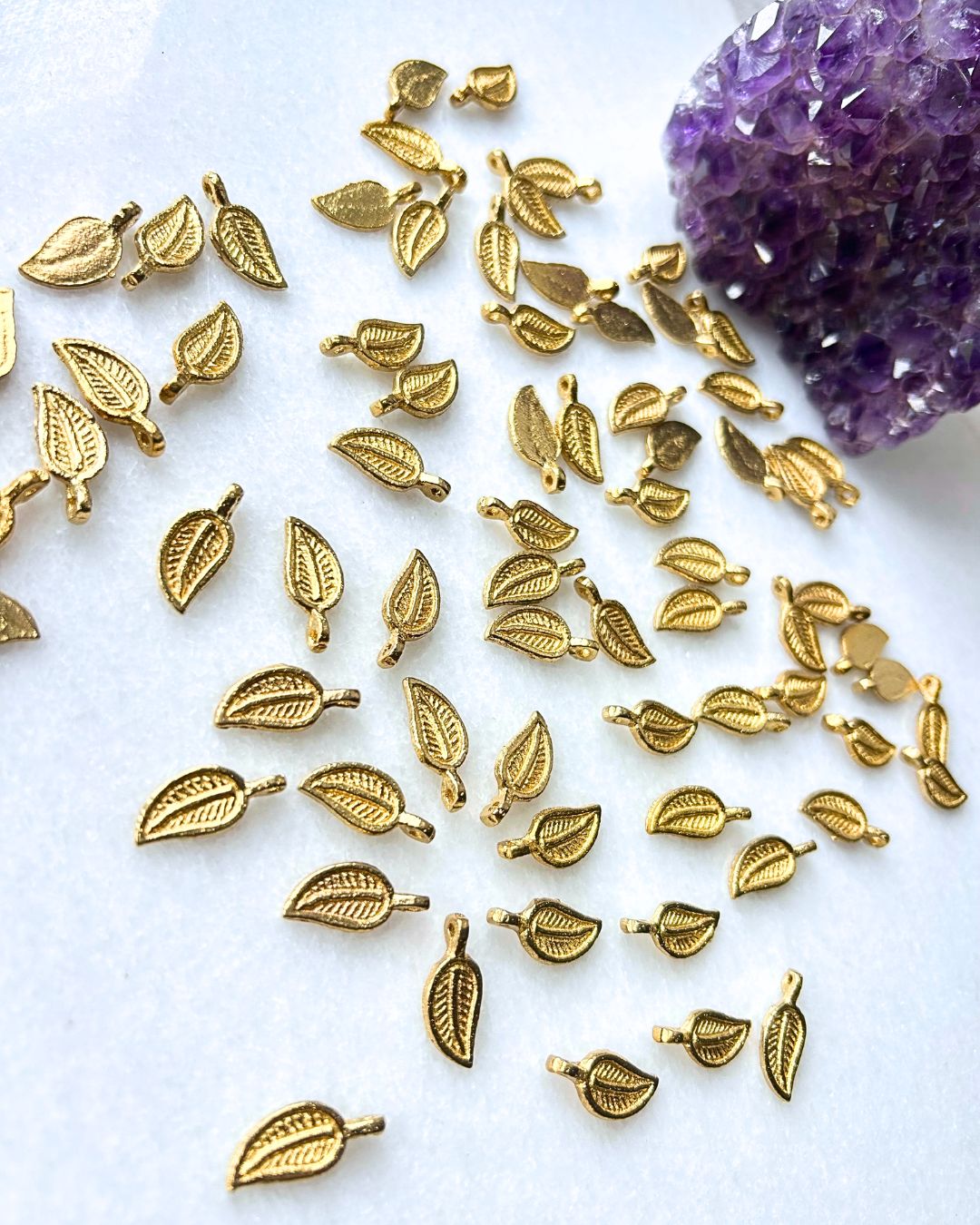 Leaf Botanical Brass Charms – Pack of 10 Pieces - Image 2