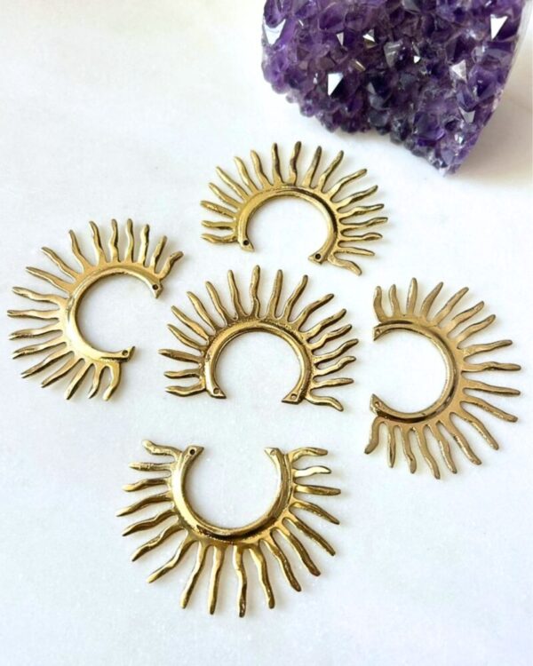 Radiant Sun Brass Pendant